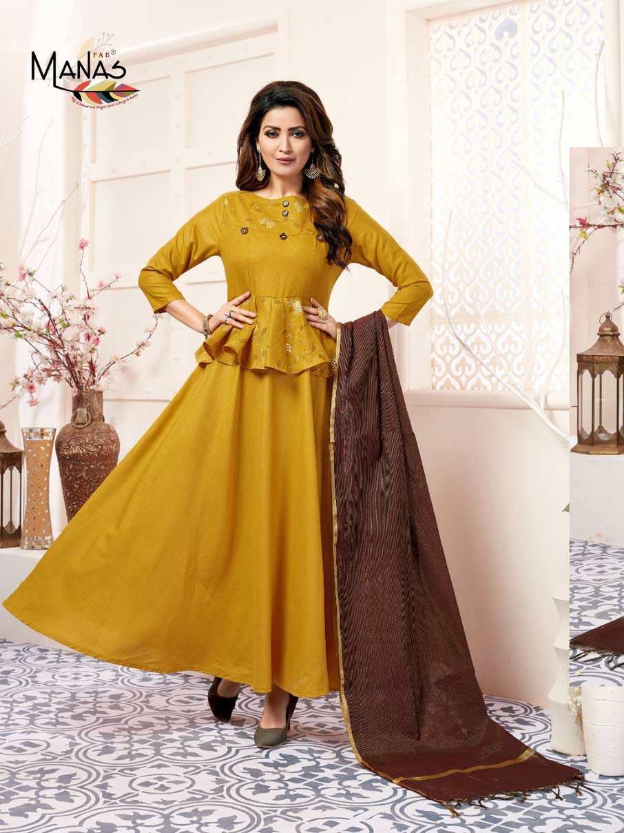 Manas Kiara Vol-3 Maya Slub Dupatta Kurti Manas Kiara Vol-3 Maya Slub Dupatta Kurti